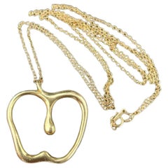 Tiffany 
Co. Apfel-Anhänger Elsa Peretti 18k Gelbgold 30,5" Kette Halskette