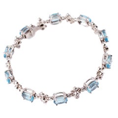 Tiffany & Co. Aquamarine Diamond Bracelet from the "Snowflake Collection"