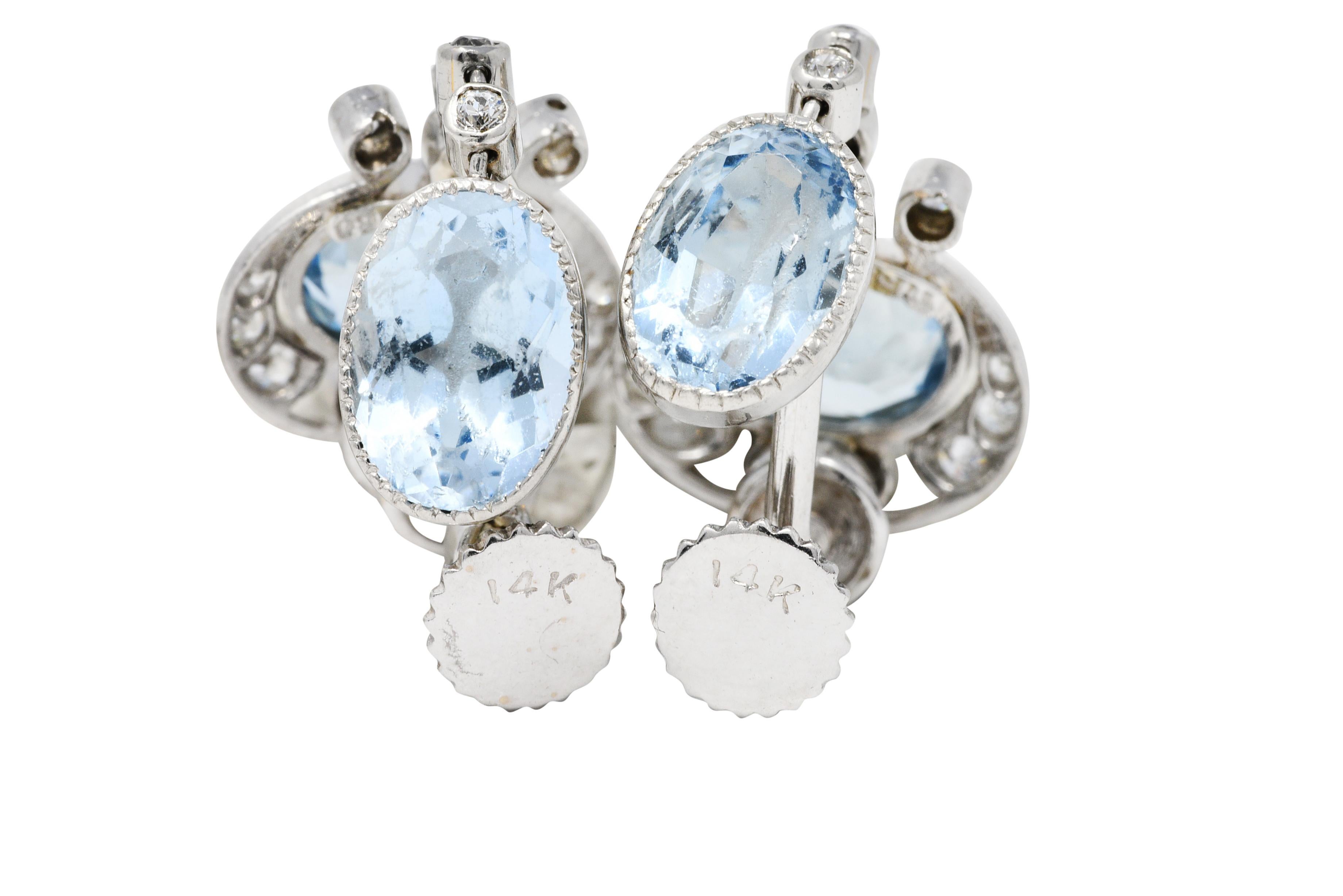 platinum aquamarine earrings