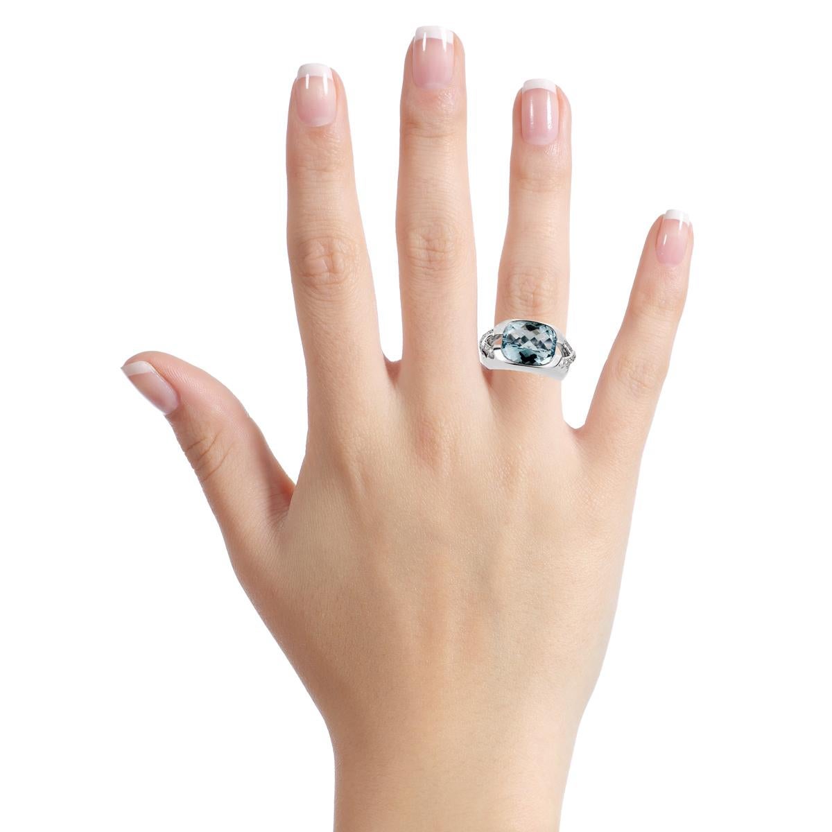 Women's Tiffany & Co. Aquamarine Diamond White Gold Ring
