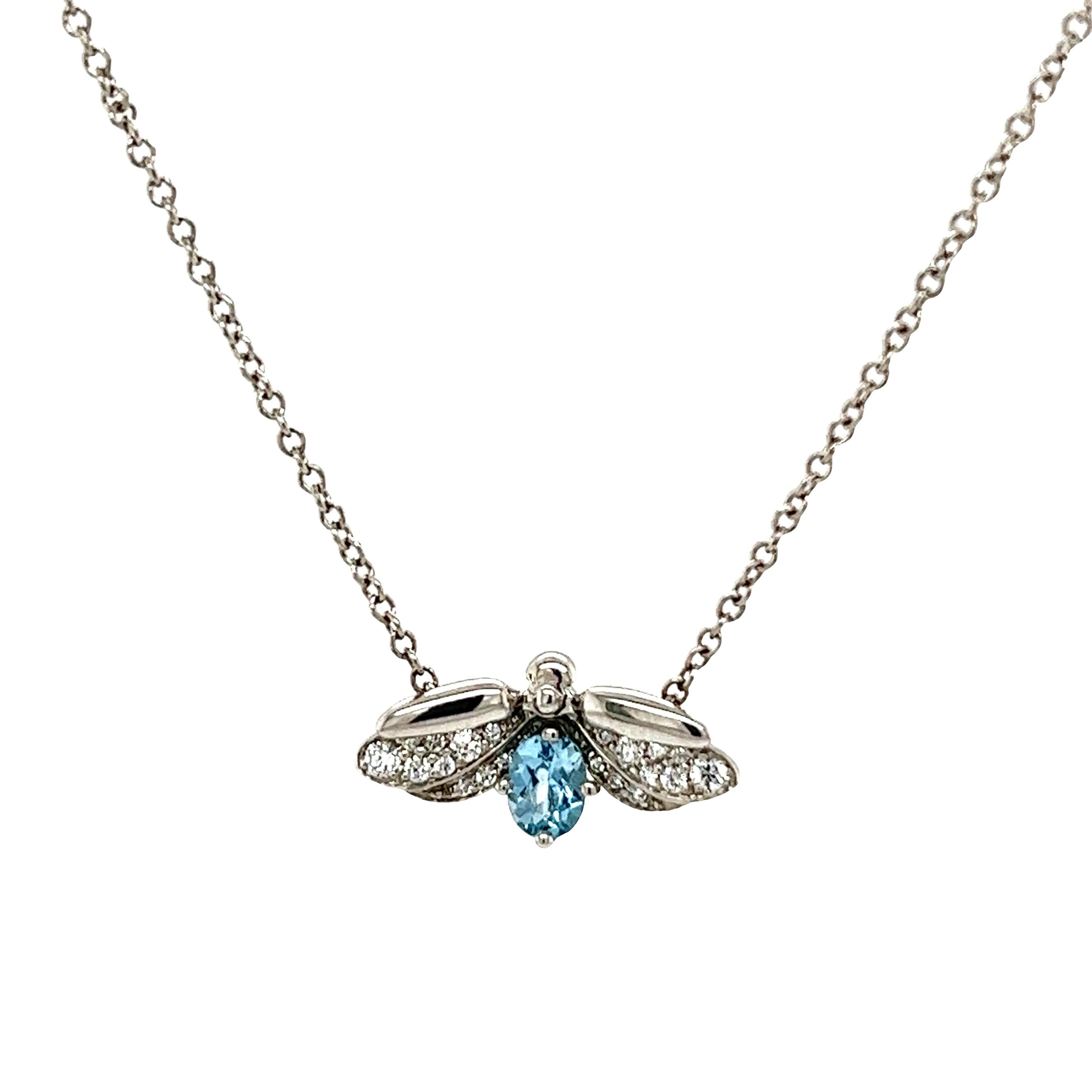 Tiffany & Co Aquamarine Firefly Pendant Necklace For Sale 5