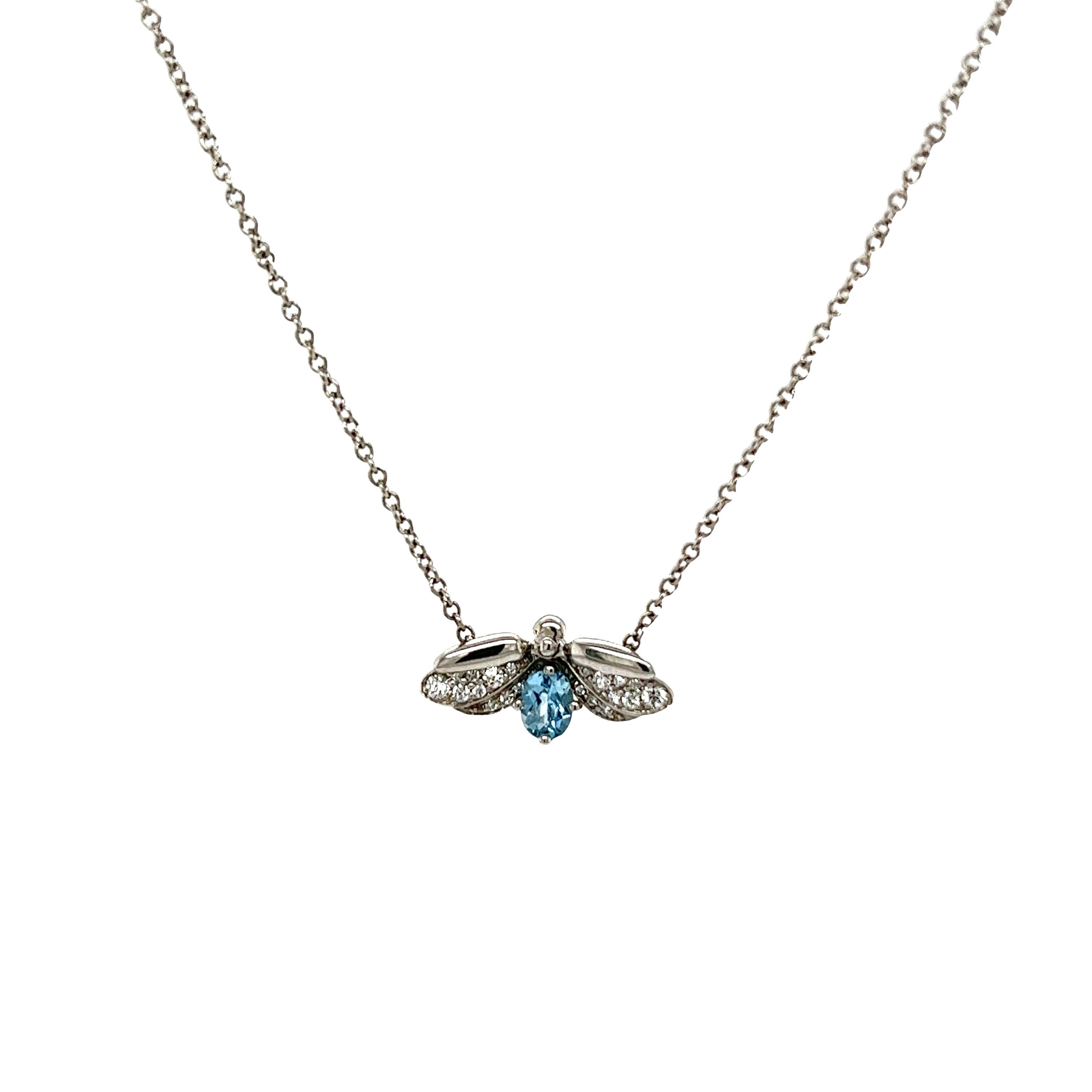 Tiffany & Co Aquamarine Firefly Pendant Necklace For Sale 6