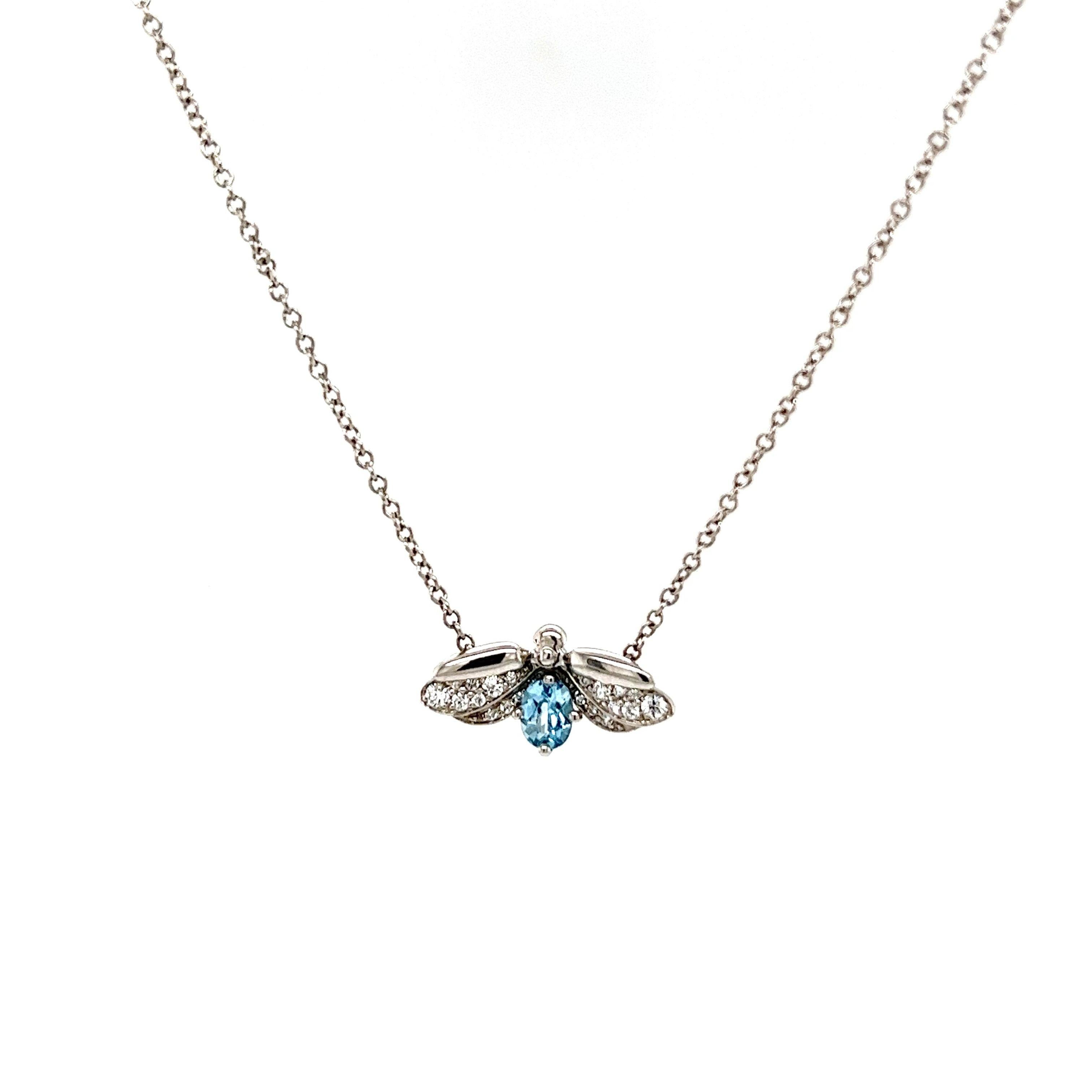 Tiffany & Co Aquamarine Firefly Pendant Necklace For Sale 4