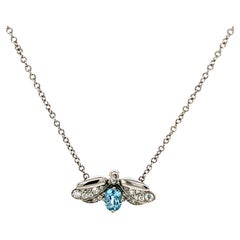 Used Tiffany & Co Aquamarine Firefly Pendant Necklace