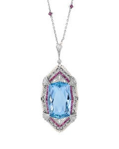Tiffany & Co. Aquamarine Pendant Necklace, 40.00 carats