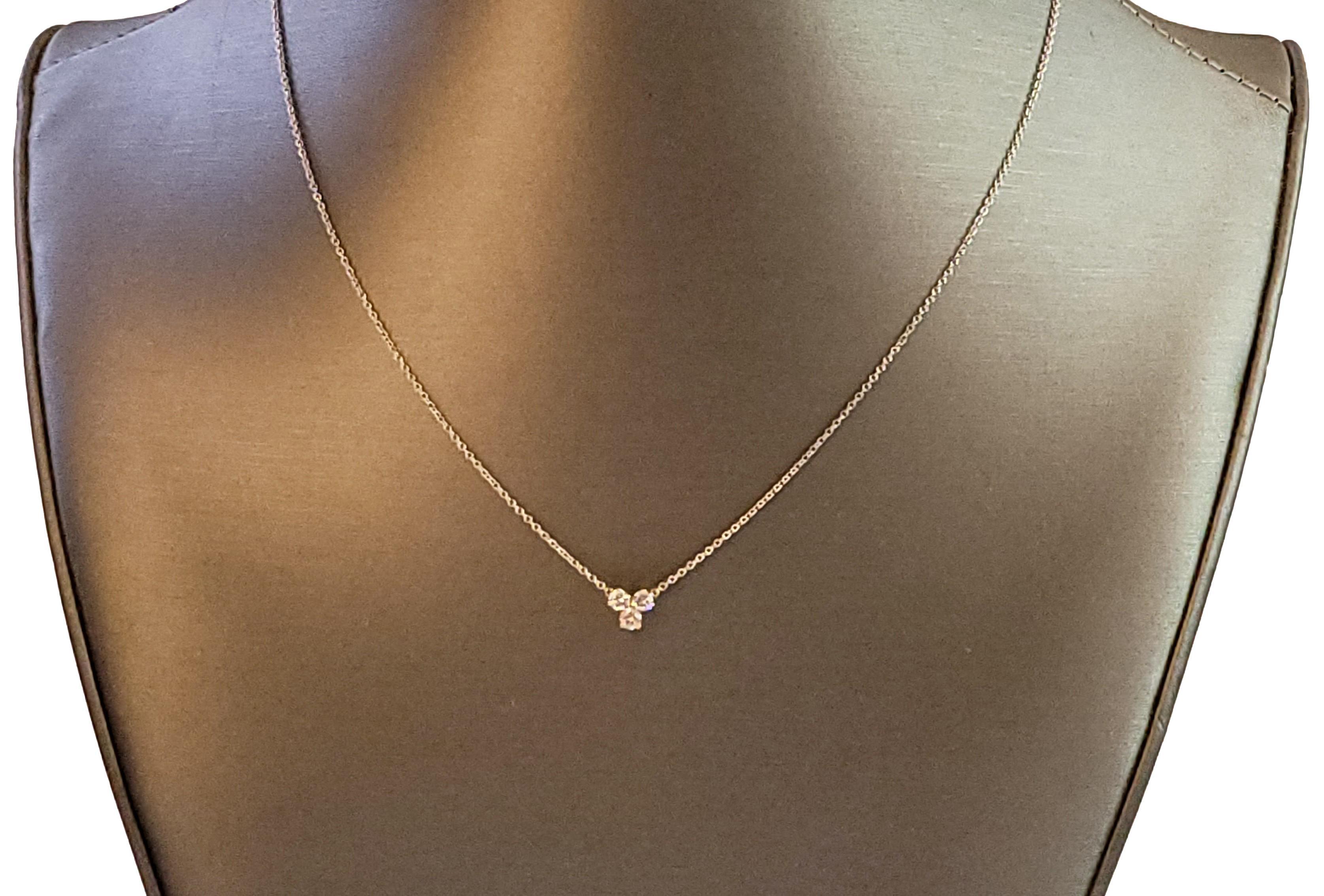 Tiffany &Co. Aria 3P Diamond Pendant Platinum PT950 Chain For Sale 1