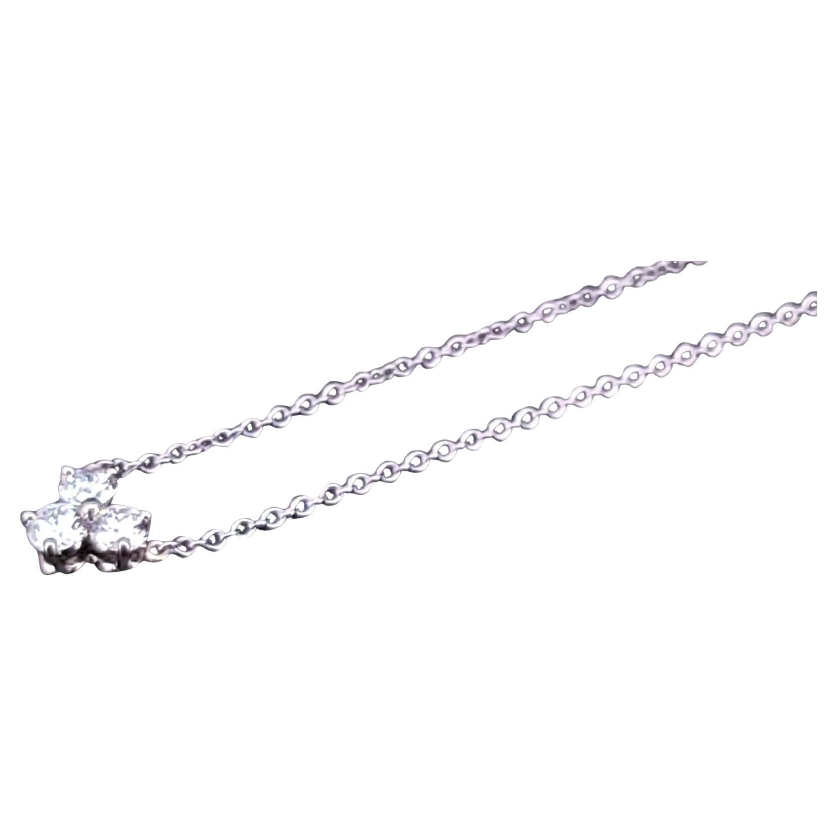 Tiffany &Co. Aria 3P Diamond Pendant Platinum PT950 Chain For Sale