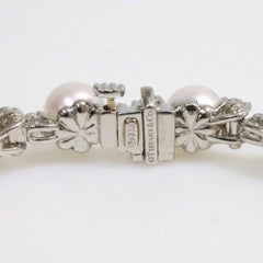 Tiffany & Co. Aria Collection Pearl and Diamond Platinum Link Bracelet