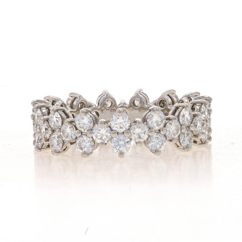 Round Cut Tiffany & Co Aria Diamond Eternity Band Platinum 950 Rd 3.15ctw Wedding Ring Sz8 For Sale
