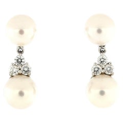 Tiffany & Co. Aria Drop Earrings Cultured Pearls with Platinum and Diamonds7-8mm