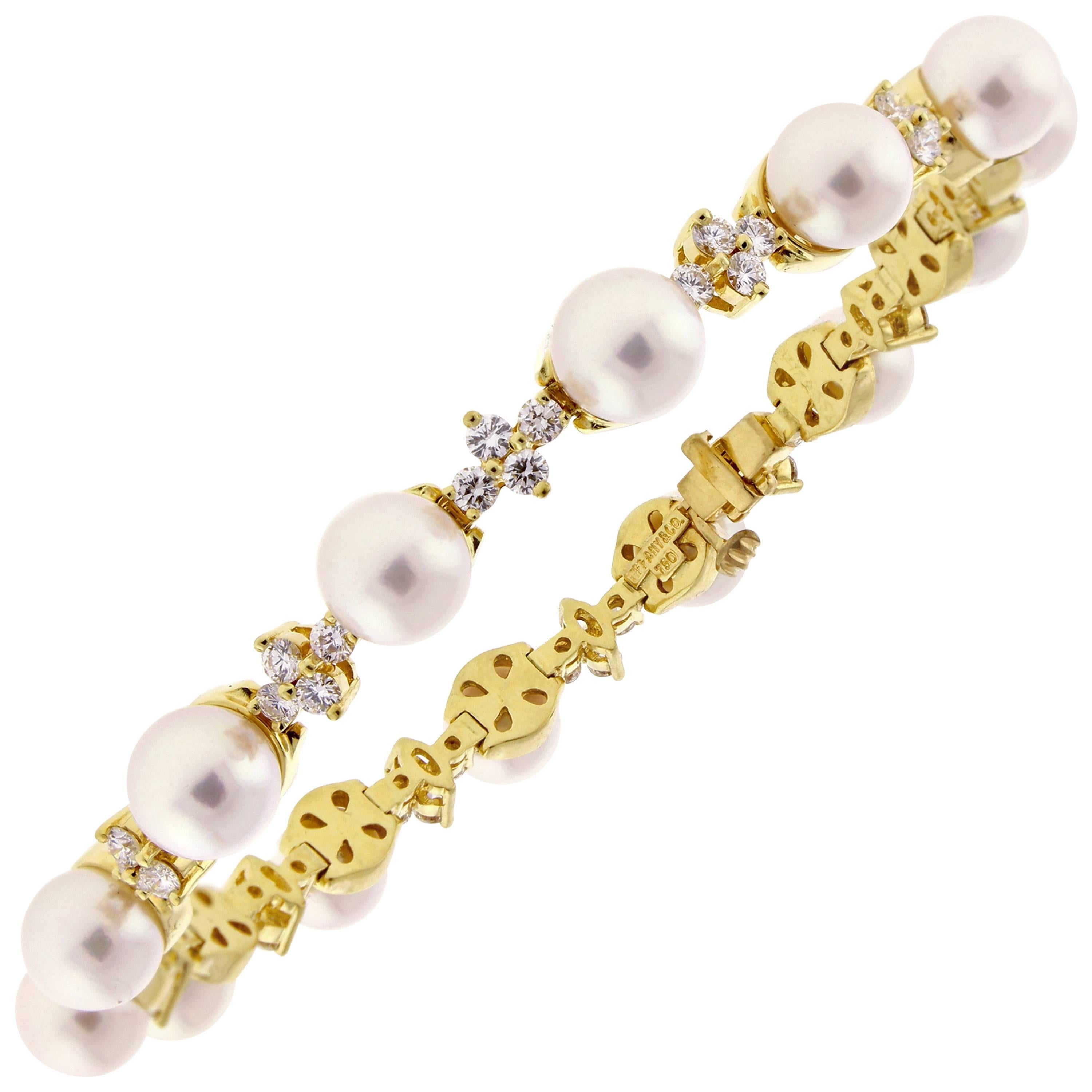 Tiffany & Co. Aria Pearl Diamond 18 Karat Bracelet