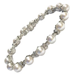 Tiffany & Co. Aria Platinum Akoya Pearl and Diamond Bracelet