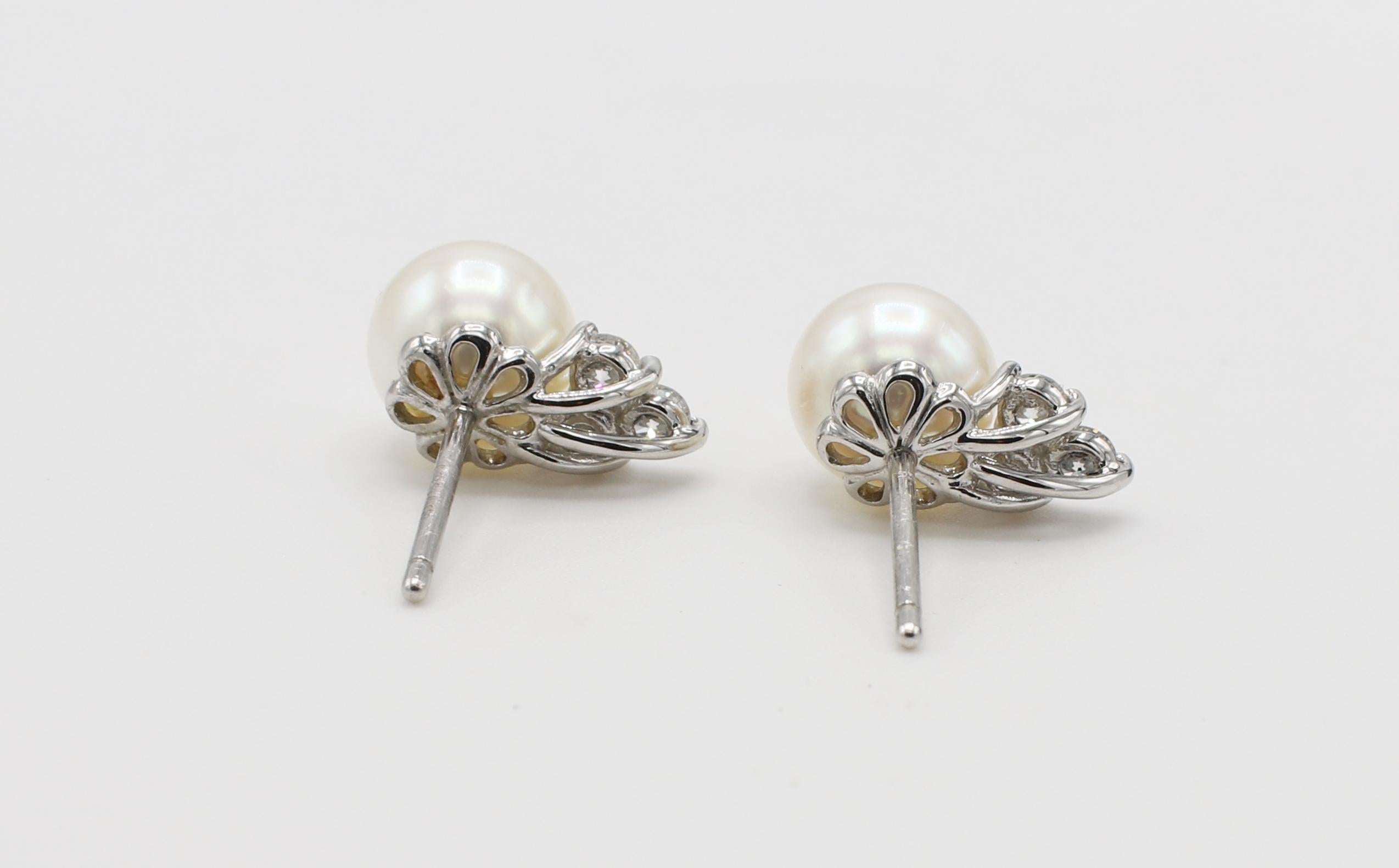 tiffany pearl diamond earrings