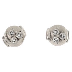 Tiffany & Co. Aria Stud Earrings Platinum and Diamonds