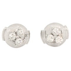 Tiffany & Co. Aria Stud Earrings Platinum and Diamonds