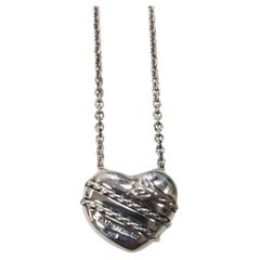 Tiffany & Co. Arrow Heart Necklace Silver 925 Peretti Auth 