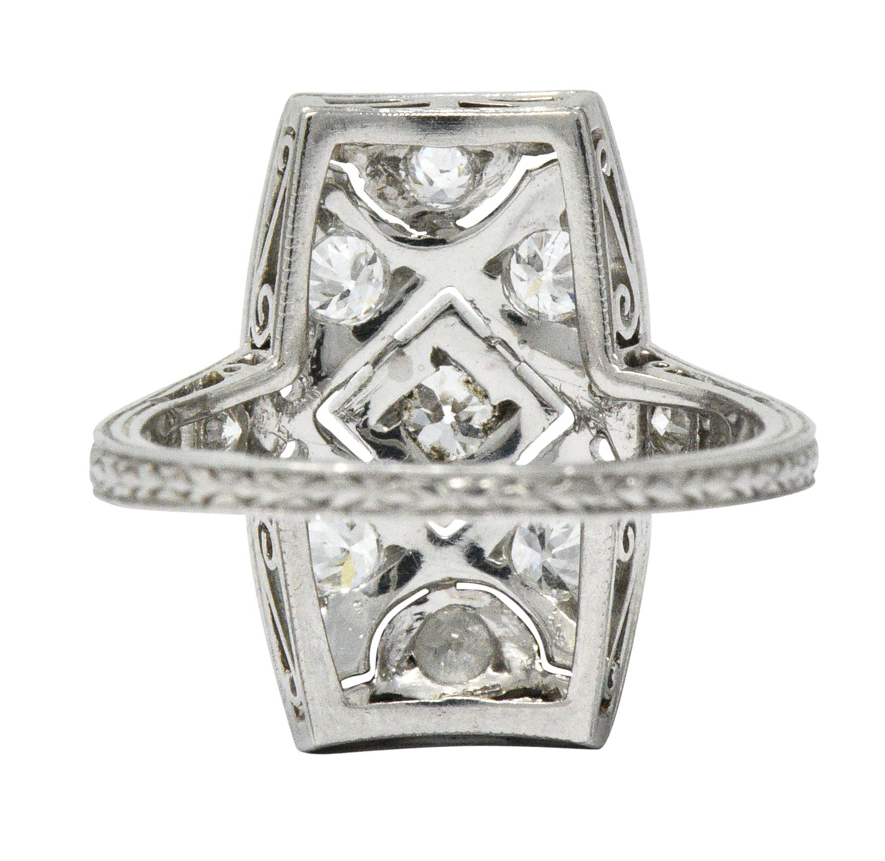 Women's or Men's Tiffany & Co. Art Deco 0.40 Carat Diamond Platinum Dinner Ring