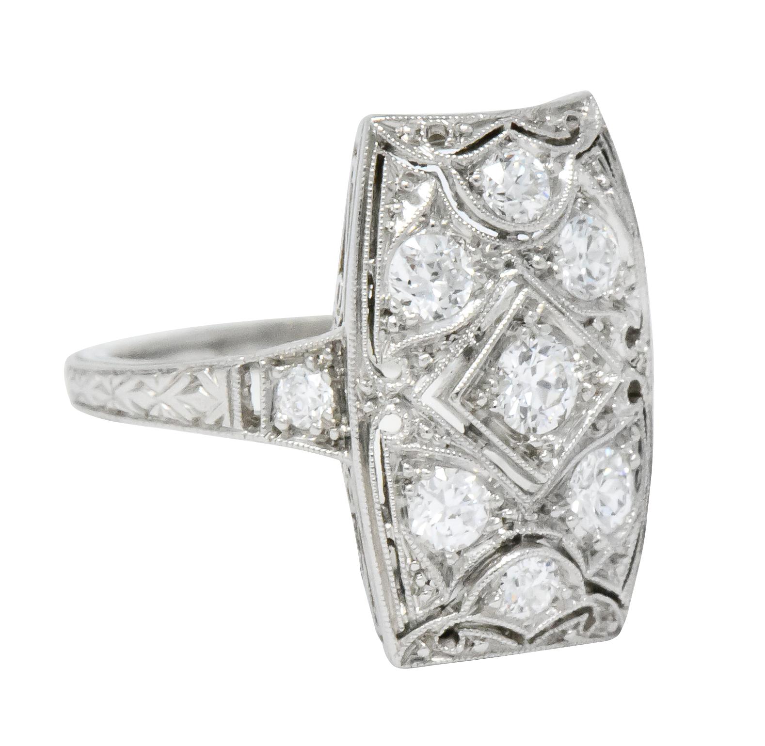 Tiffany & Co. Art Deco 0.40 Carat Diamond Platinum Dinner Ring 1