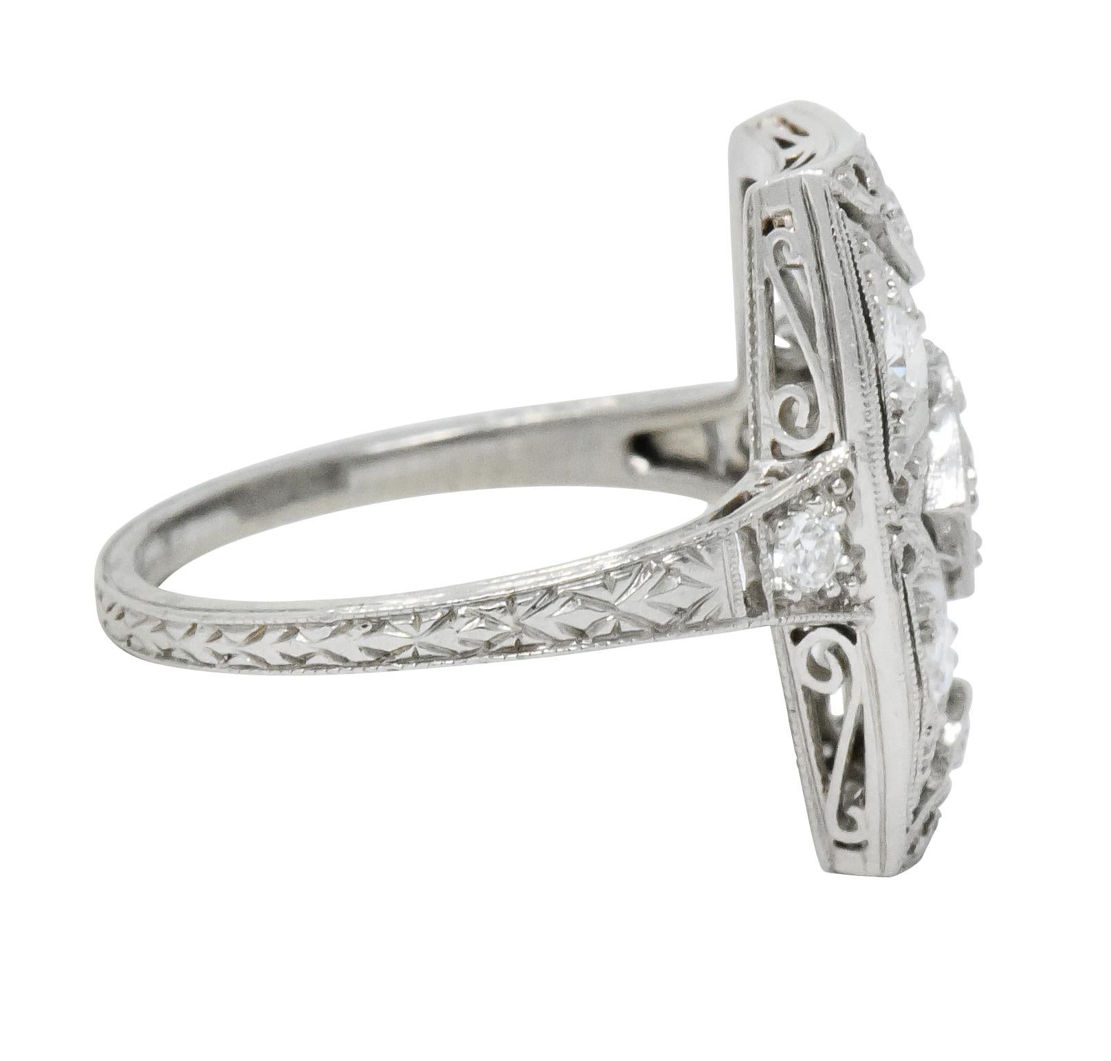 Tiffany & Co. Art Deco 0.40 Carat Diamond Platinum Dinner Ring 2