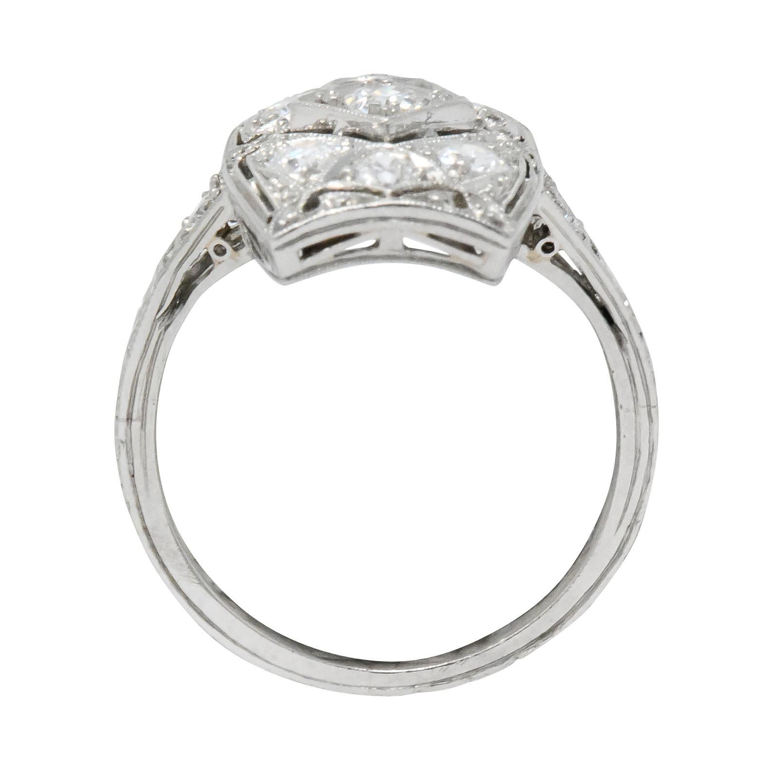 Tiffany & Co. Art Deco 0.40 Carat Diamond Platinum Dinner Ring 3