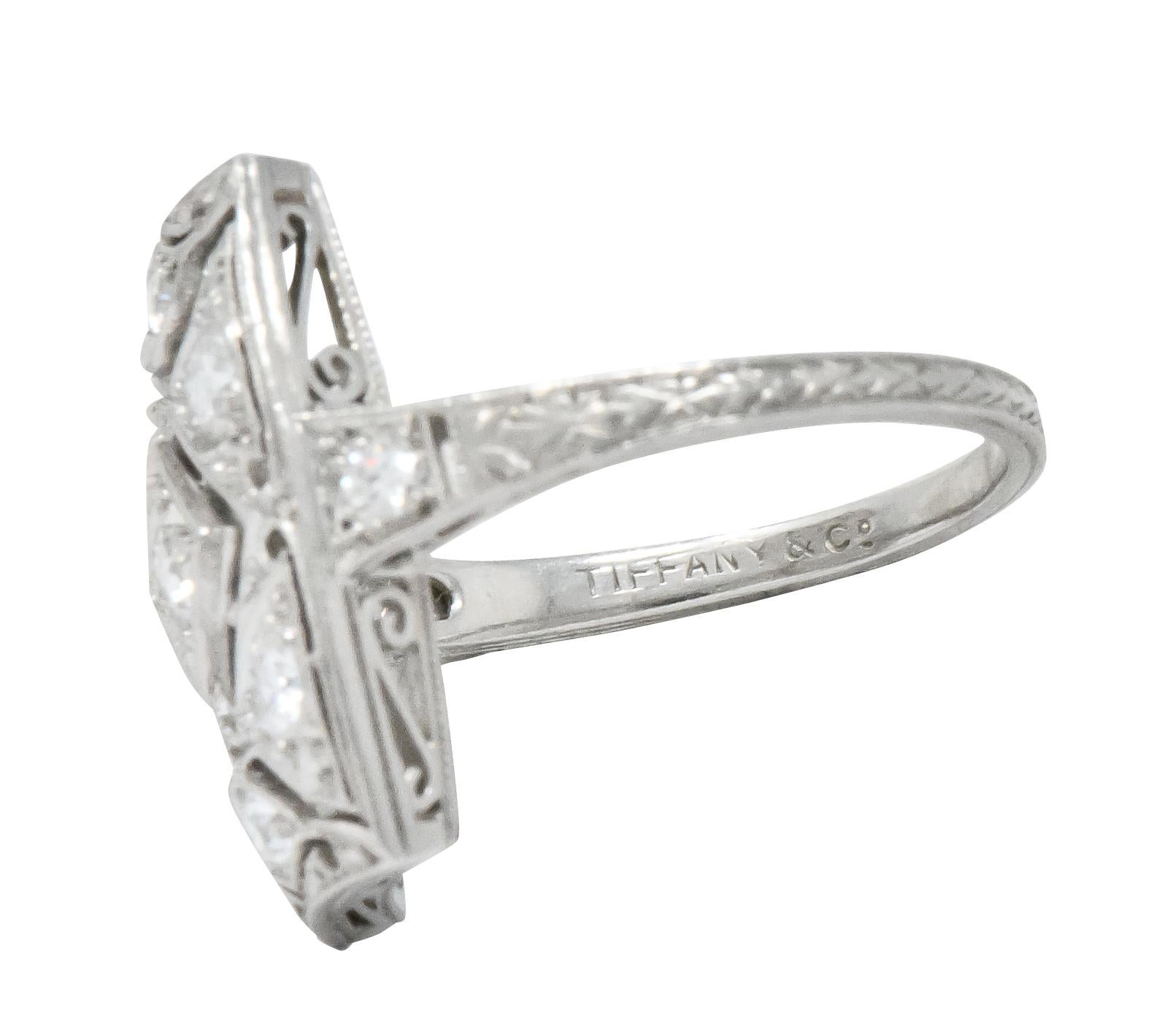 Tiffany & Co. Art Deco 0.40 Carat Diamond Platinum Dinner Ring 4