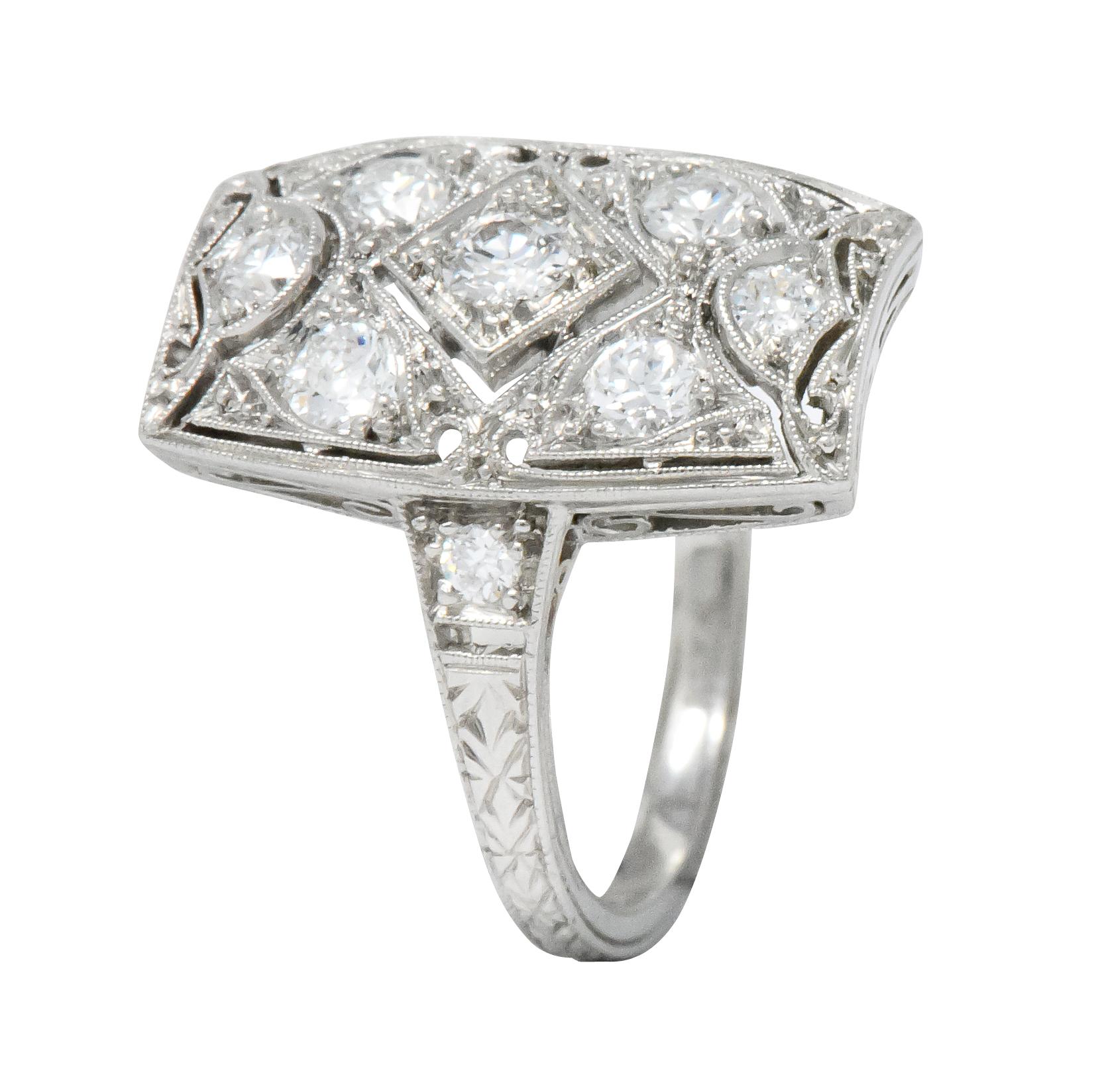 Tiffany & Co. Art Deco 0.40 Carat Diamond Platinum Dinner Ring 5