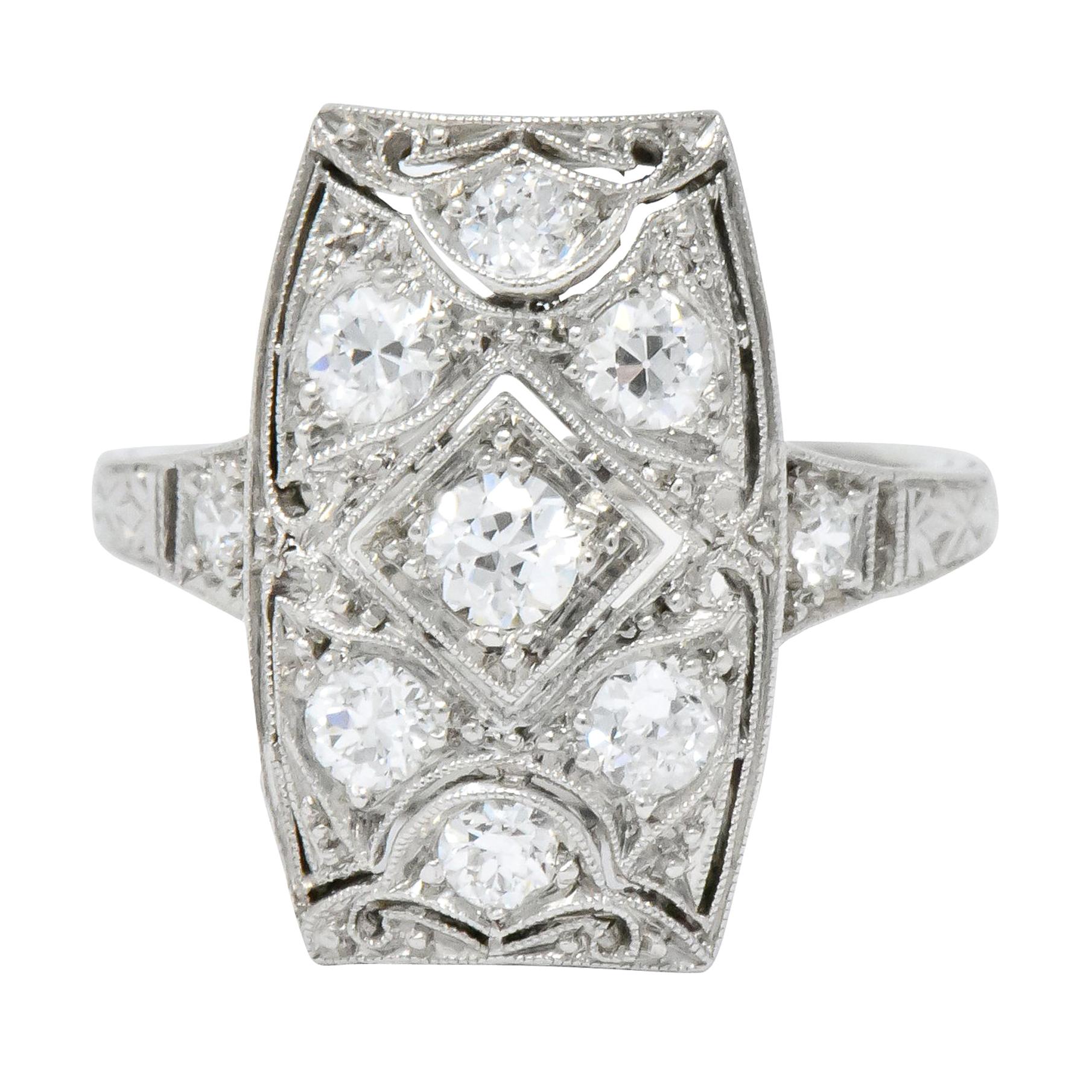 Tiffany & Co. Art Deco 0.40 Carat Diamond Platinum Dinner Ring