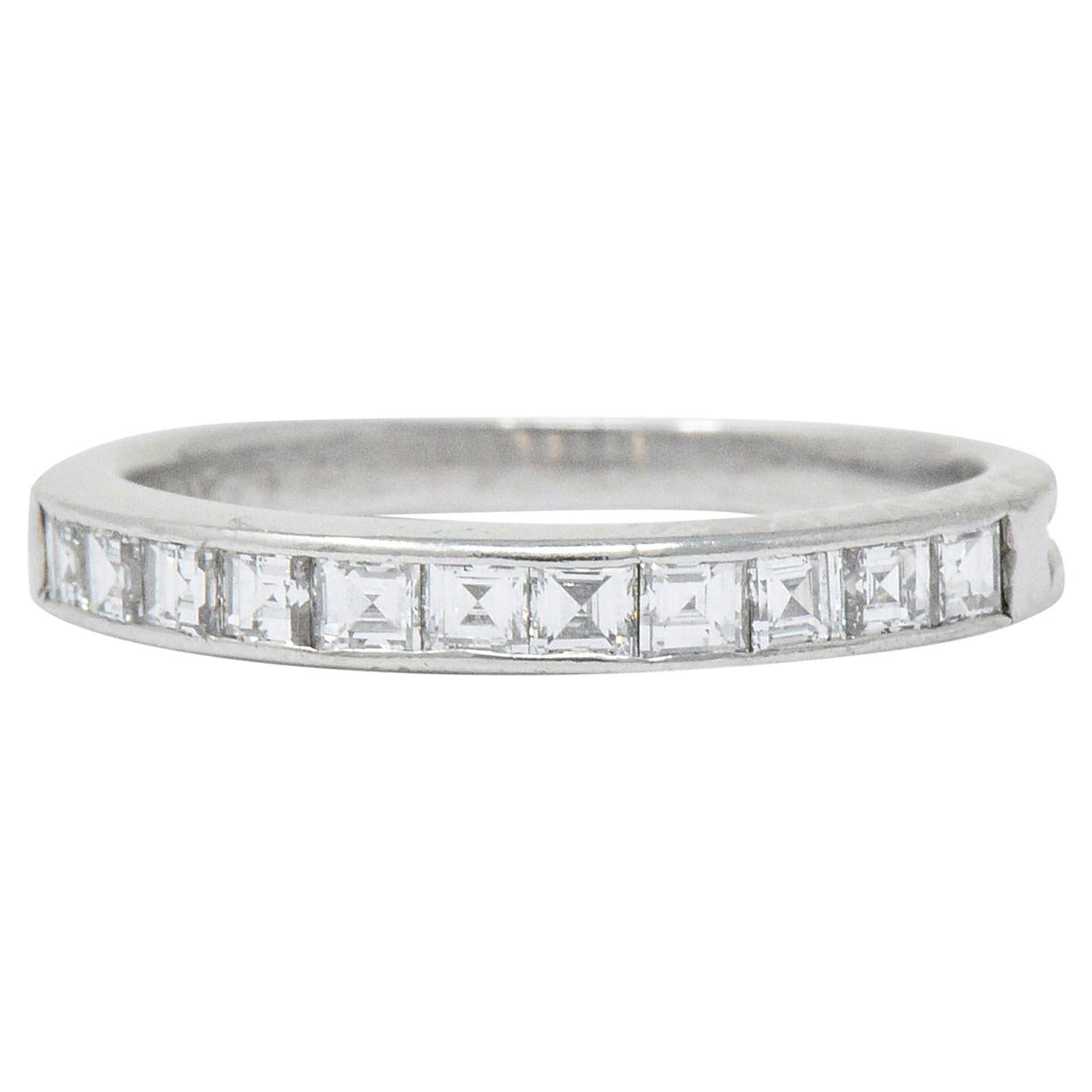 Tiffany & Co. Art Deco 0.55 Carat Diamond Platinum Stackable Band Ring