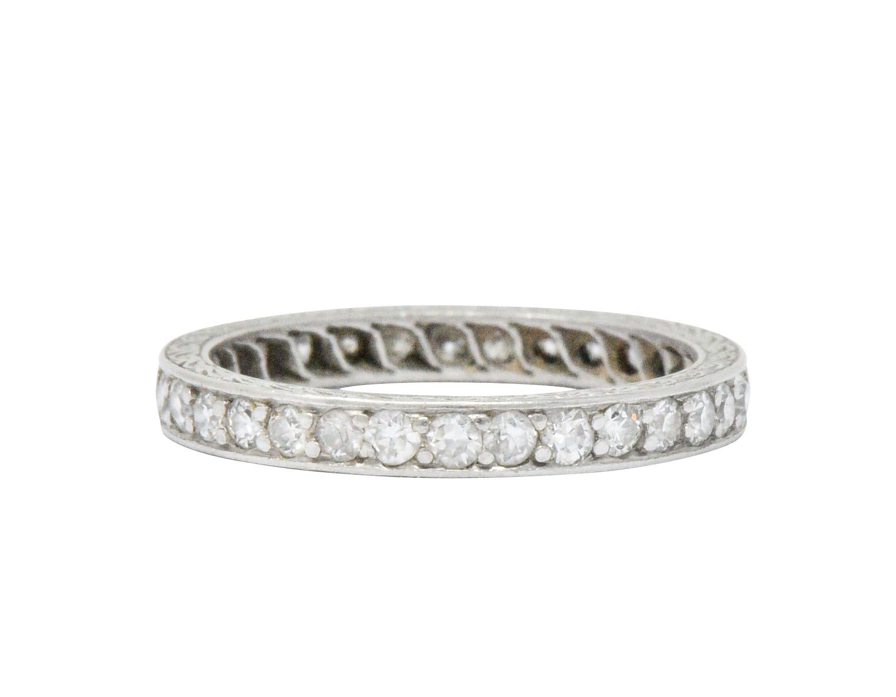 Women's or Men's Tiffany & Co. Art Deco 0.64 CTW Diamond And Platinum Eternity Band