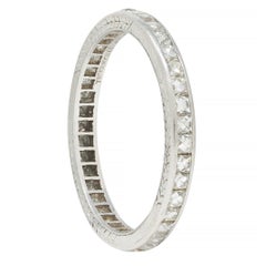 Tiffany & Co. Art Deco 1.17 CTW French Cut Diamond Platinum Wheat Band Ring