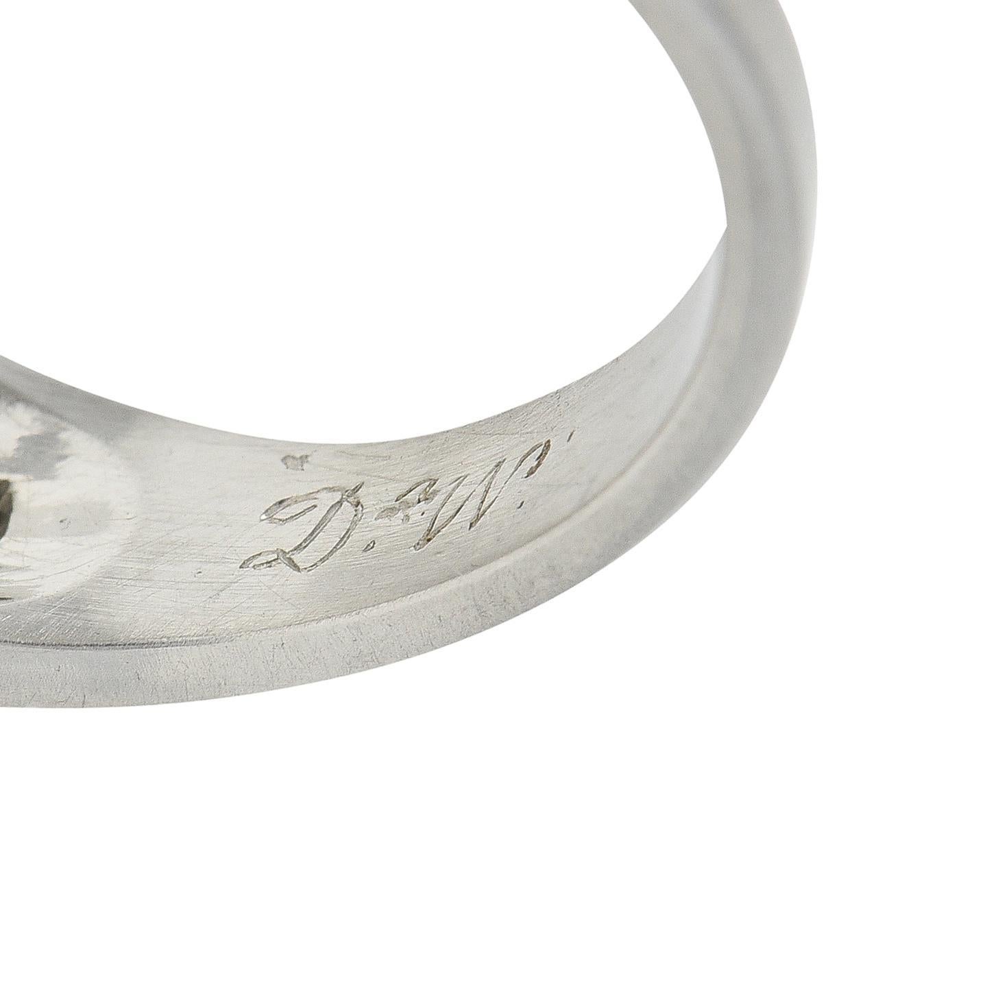 Tiffany & Co. Bague de fiançailles Art déco en platine avec diamant européen ancien de 1,20 carat en vente 4