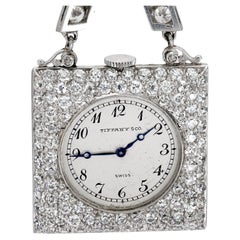 Tiffany & Co. Art Deco 13.40 carat diamond platinum watch brooch