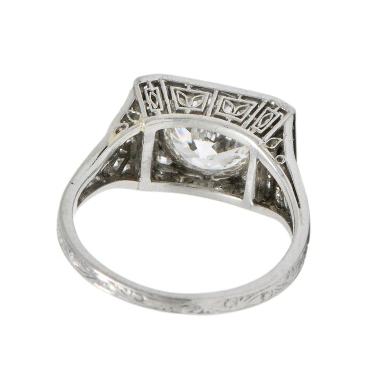 Tiffany and Co. Art Deco 1.45 Carat Diamond Platinum Engagement Ring ...