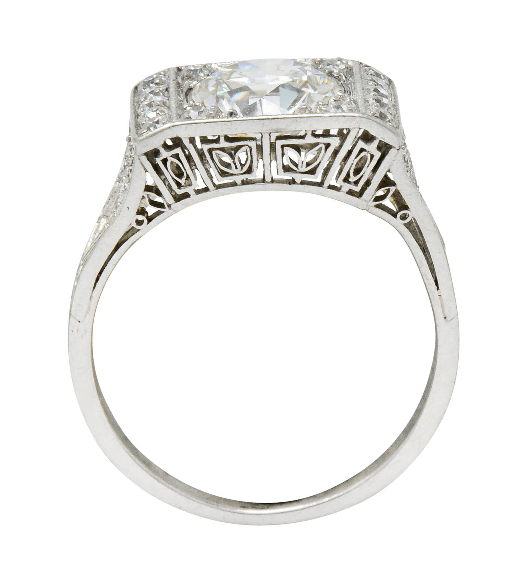 Tiffany & Co. Art Deco 1.45 Carat Diamond Platinum Engagement Ring GIA 2