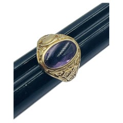 Antique Tiffany & Co. Art Deco 14k Yellow Gold & Amethyst Hunter College Class Ring Rare