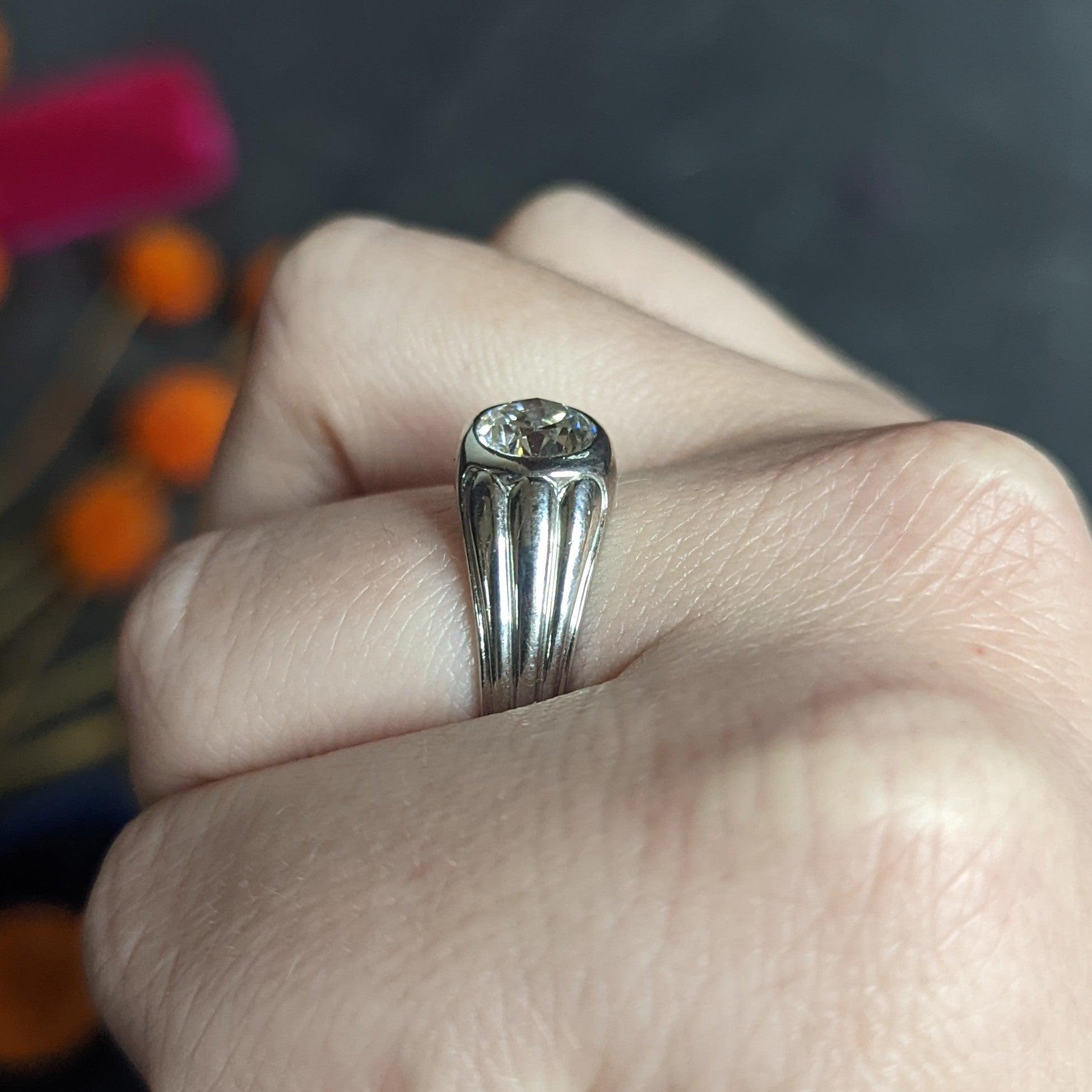 Tiffany & Co. Anello di fidanzamento Art Deco da uomo in platino con diamante da 1,50 carati 6
