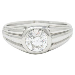 Tiffany & Co. Anello di fidanzamento Art Deco da uomo in platino con diamante da 1,50 carati