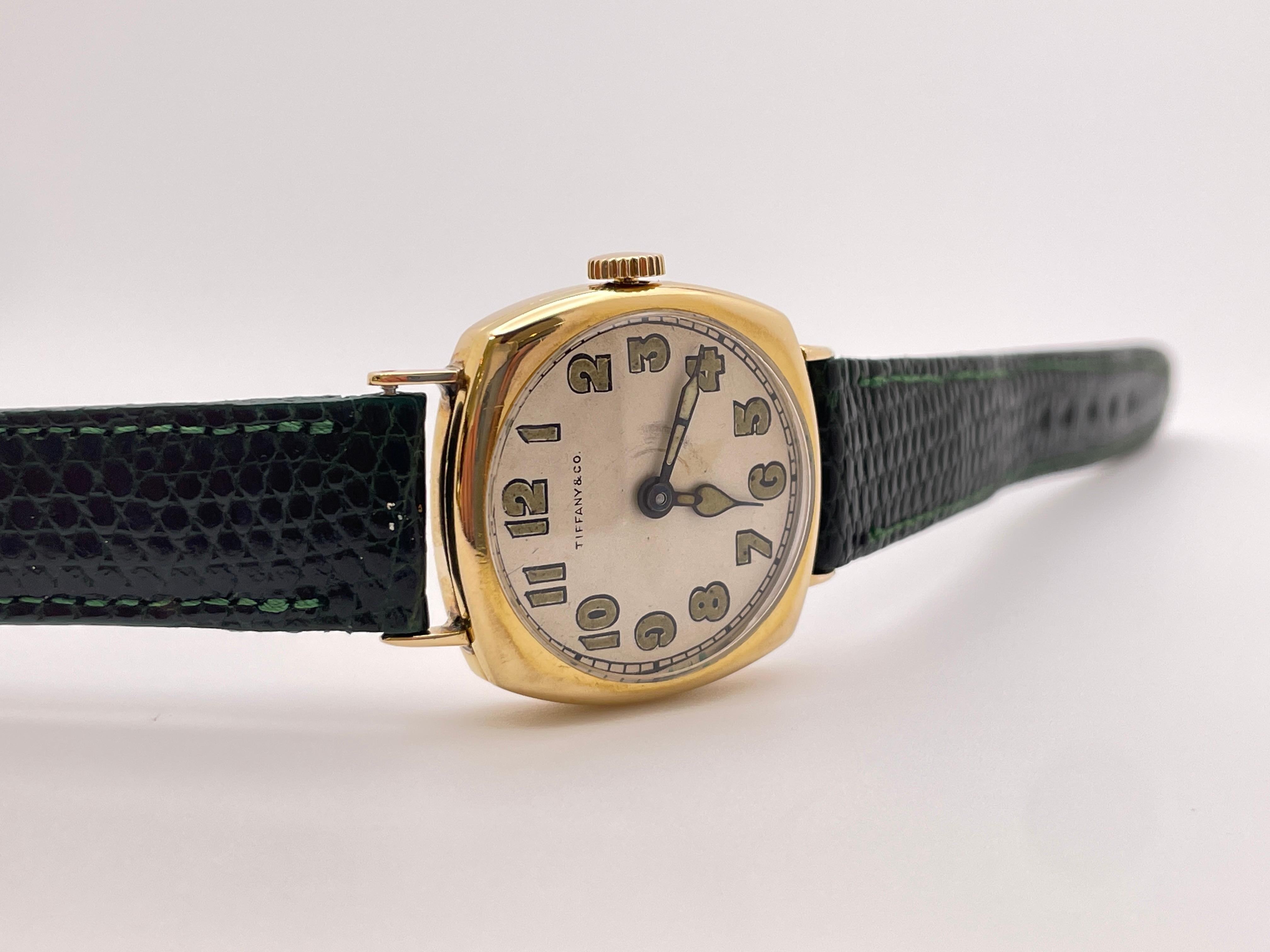 Tiffany & Co. Art Deco 18K Yellow Gold I.W.C. Watch For Sale 6