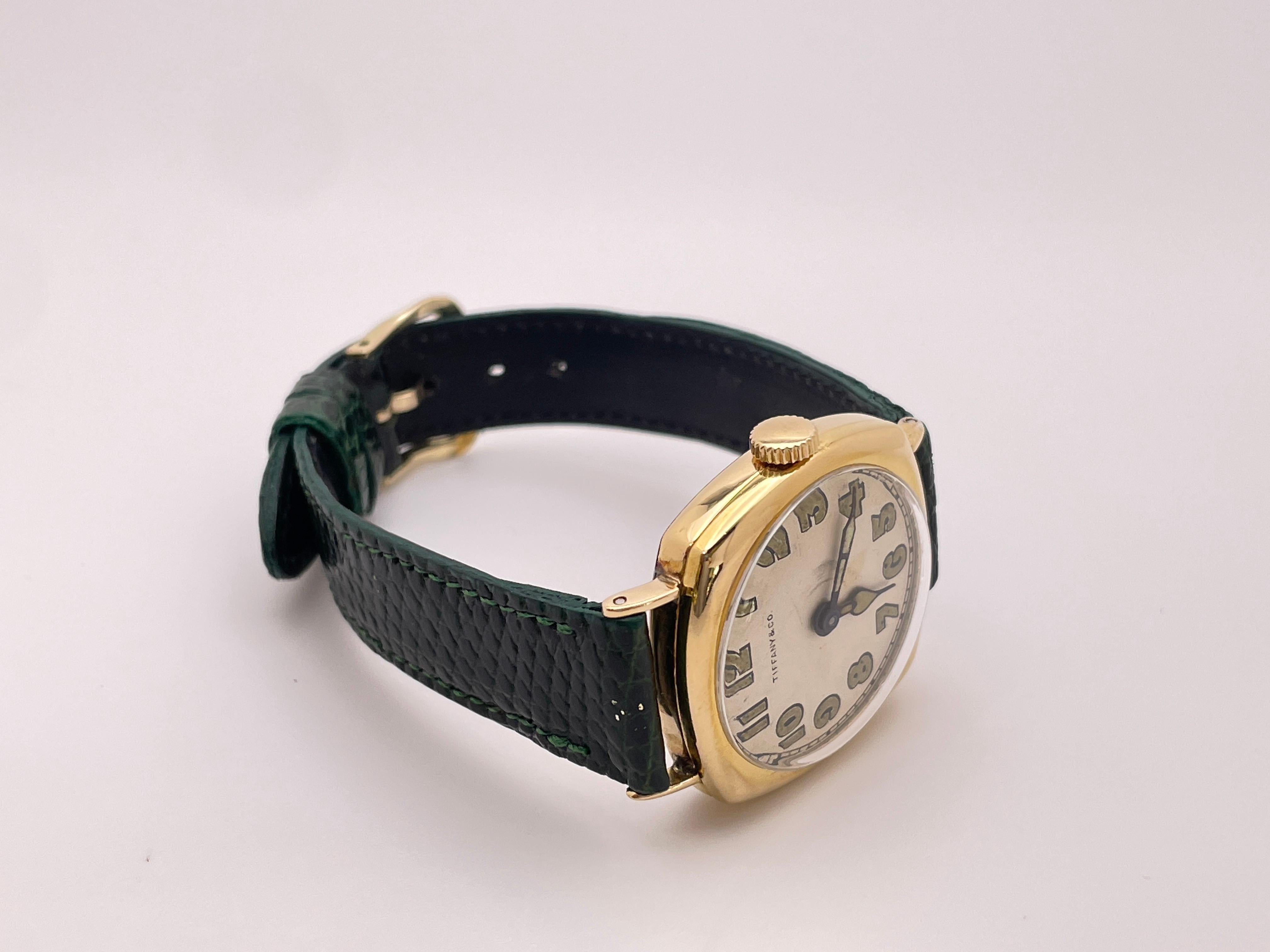 Tiffany & Co. Art Deco 18K Yellow Gold I.W.C. Watch For Sale 7