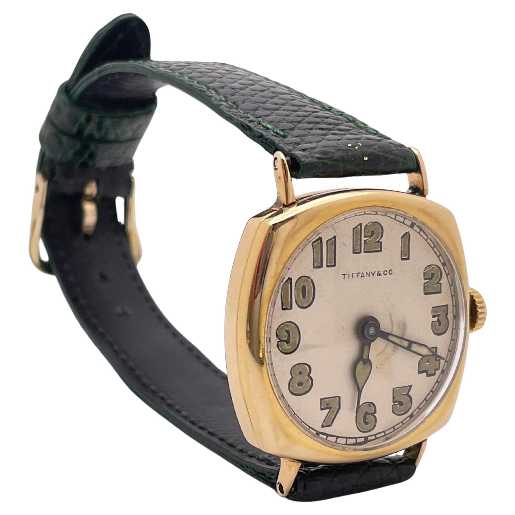 Tiffany & Co. Art Deco 18K Yellow Gold I.W.C. Watch