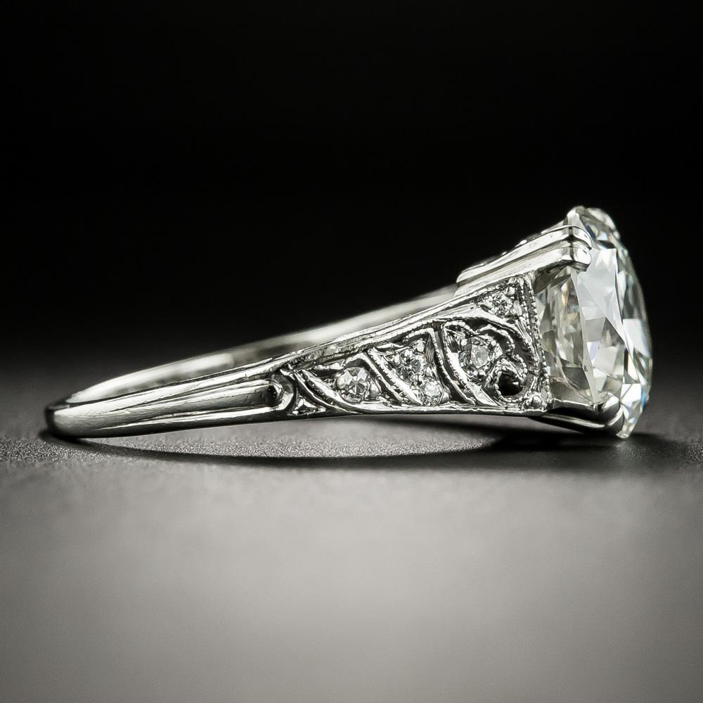 Old European Cut Tiffany & Co. Art Deco 3.27 Carat Diamond Engagement Ring, GIA I VS1