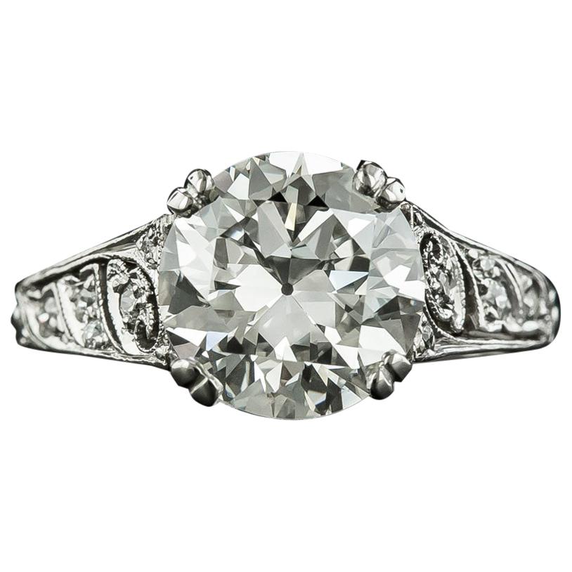 Tiffany & Co. Art Deco 3.27 Carat Diamond Engagement Ring, GIA I VS1