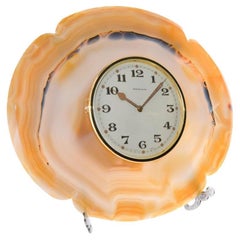 Tiffany & Co. Reloj de sobremesa Art Decó de ágata y piedra