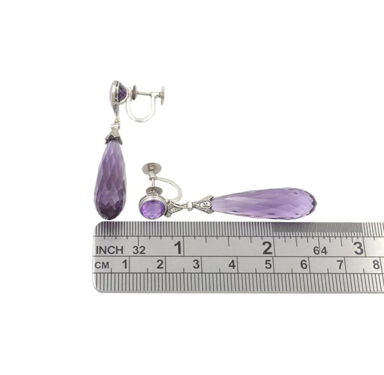 Women's or Men's Tiffany & Co. Art Deco Amethyst Earrings For Sale