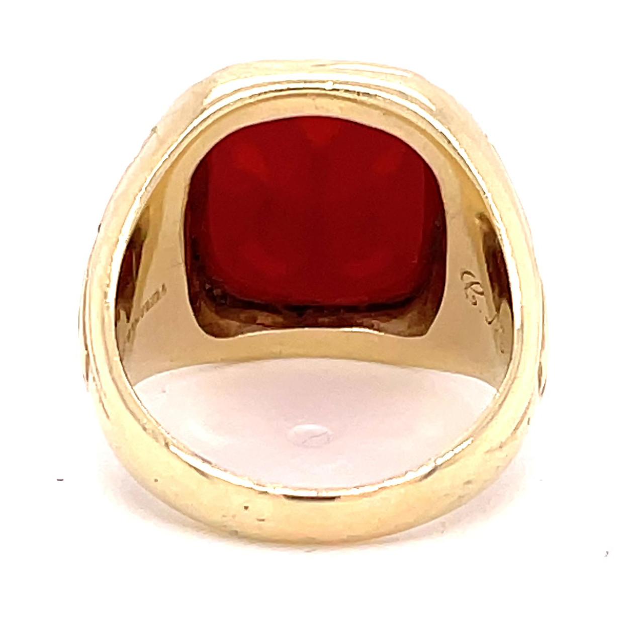 Tiffany & Co. Art Deco Carnelian Signet Ring In Excellent Condition In Beverly Hills, CA