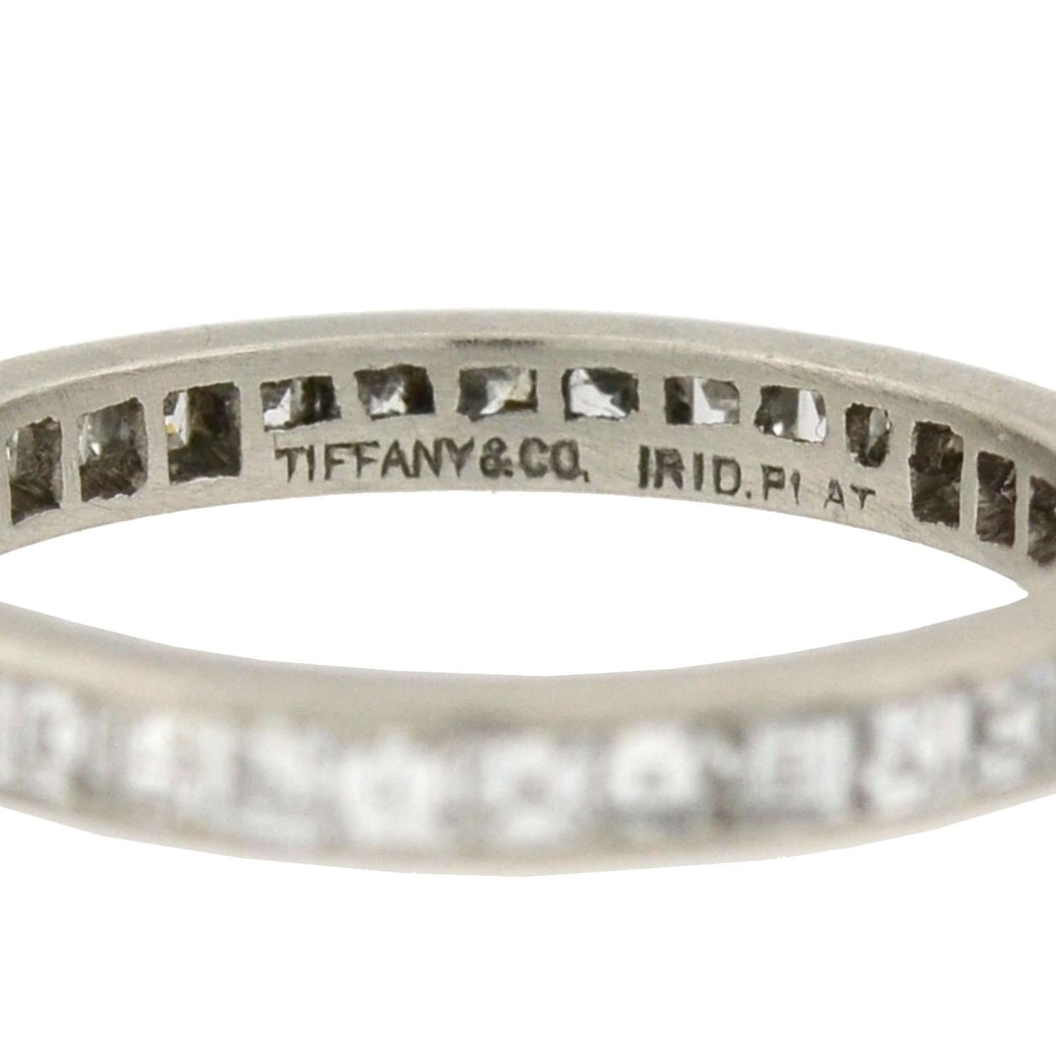 Tiffany & Co. Art Deco Carré Cut Diamond Eternity Band 1.25 Carat In Good Condition In Narberth, PA