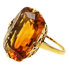 Antique Tiffany & Co. Art Deco Citrine 18 Karat Gold Ring