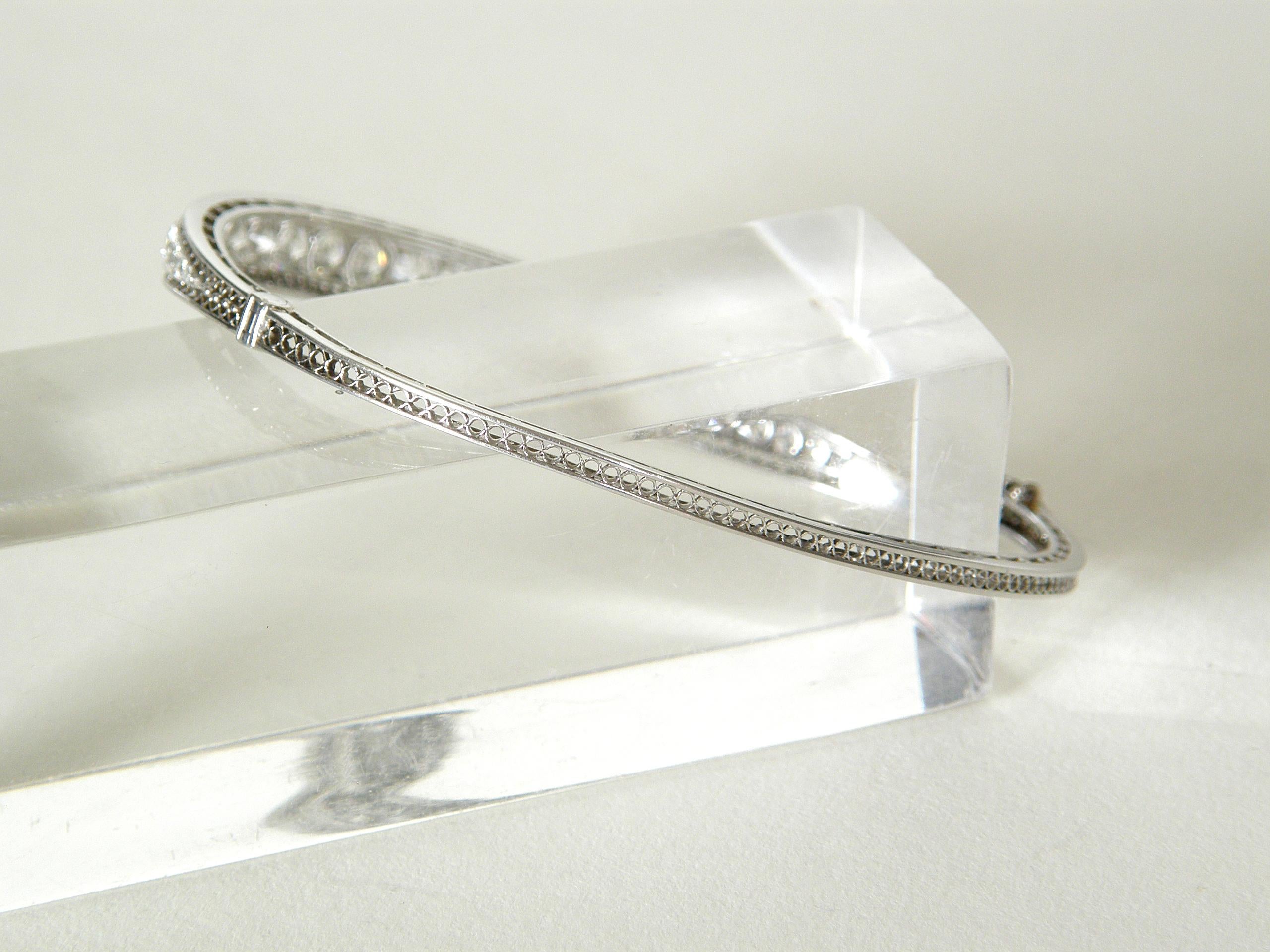 Old European Cut Tiffany & Co. Diamond and Platinum Bracelet circa 1920s or 1930s Art Deco