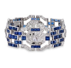 Tiffany & Co. Art Deco Diamond and Sapphire Pictorial Bracelet