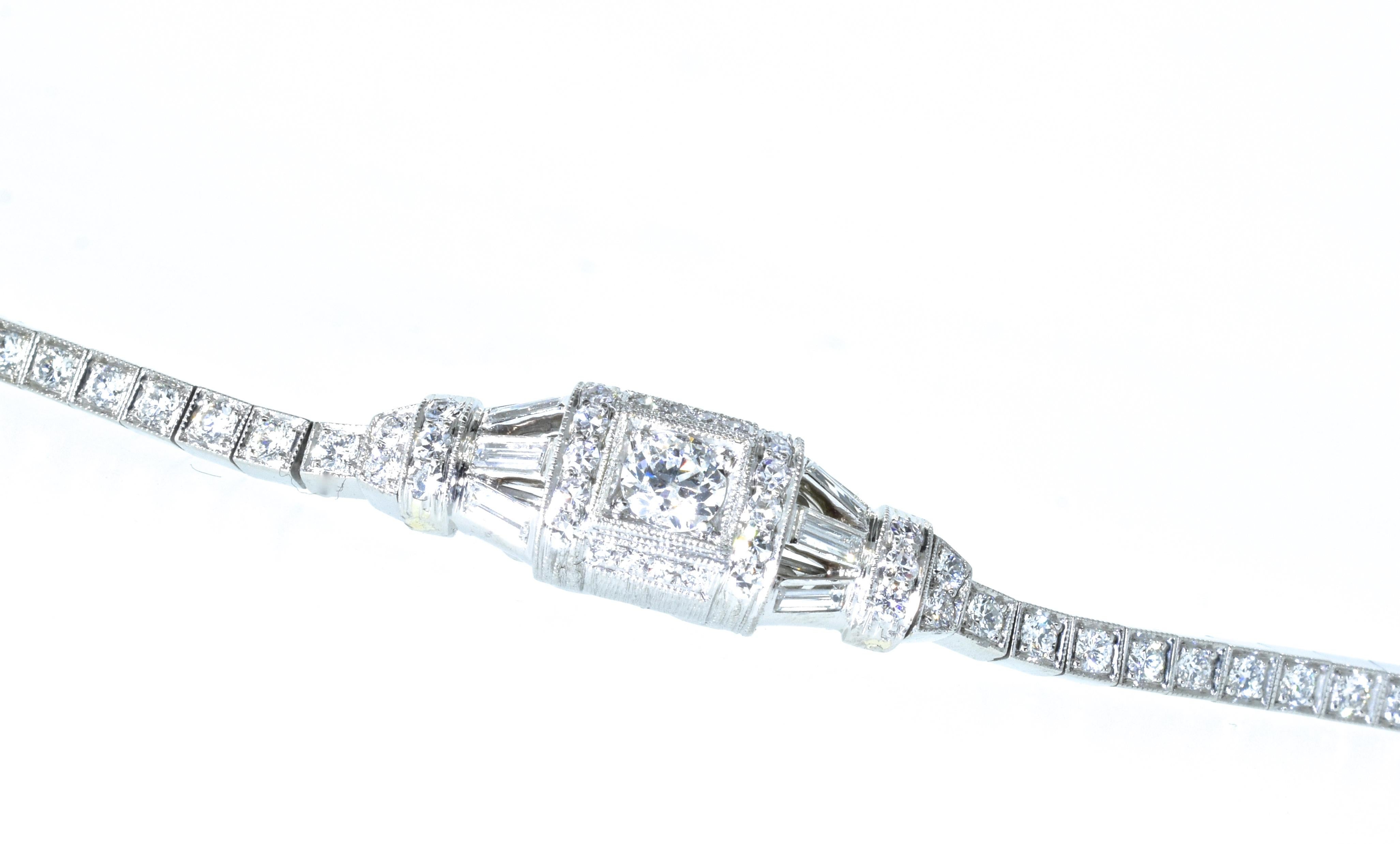 Women's or Men's Tiffany & Co. Art Deco Diamond Bracelet, circa 1935
